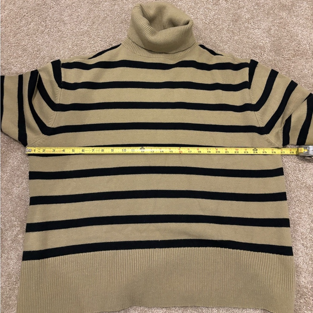 WEWOREWHAT Striped Turtleneck in Oat/Black - Picture 9 of 10